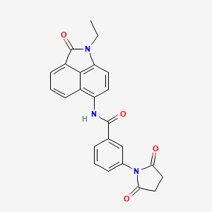 molecular formula C24H19N3O4 B1230294 3-(2,5-dioxo-1-pyrrolidinyl)-N-(1-ethyl-2-oxo-6-benzo[cd]indolyl)benzamide 
