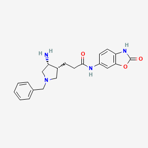 molecular formula C21H24N4O3 B12302957 rac-3-((3R,4R)-4-amino-1-benzylpyrrolidin-3-yl)-N-(2-oxo-2,3-dihydrobenzo[d]oxazol-6-yl)propanamide 