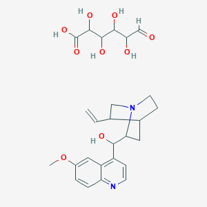 molecular formula C26H34N2O9 B12302959 (5-Ethenyl-1-azabicyclo[2.2.2]octan-2-yl)-(6-methoxyquinolin-4-yl)methanol;2,3,4,5-tetrahydroxy-6-oxohexanoic acid 