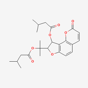 molecular formula C24H30O7 B12302962 [8-[2-(3-Methylbutanoyloxy)propan-2-yl]-2-oxo-8,9-dihydrofuro[2,3-h]chromen-9-yl] 3-methylbutanoate 