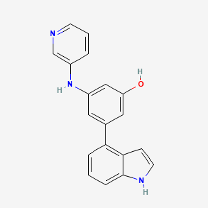 molecular formula C19H15N3O B12302988 3-(1H-Indol-4-yl)-5-[(pyridin-3-yl)amino]phenol CAS No. 915410-98-9