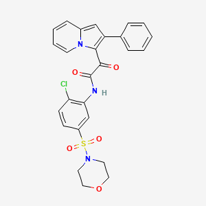 N-[2-chloro-5-(4-morpholinylsulfonyl)phenyl]-2-oxo-2-(2-phenyl-3-indolizinyl)acetamide