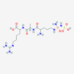 molecular formula C15H34N9O8PS B12303019 (2S)-2-((2S)-2-((2S)-2-Amino-5-((amino(sulfoamino)phosphoryl)amino)pentanamido)propanamido)-6-guanidinohexanoic acid 