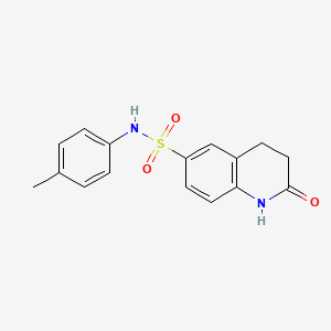 molecular formula C16H16N2O3S B1230302 N-(4-methylphenyl)-2-oxo-3,4-dihydro-1H-quinoline-6-sulfonamide 