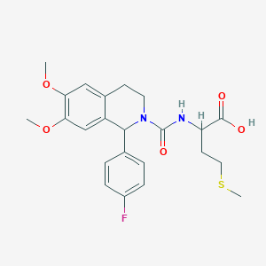 (2S)-2-{[1-(4-Fluorophenyl)-6,7-dimethoxy-1,2,3,4-tetrahydroisoquinoline-2-carbonyl]amino}-4-(methylsulfanyl)butanoic acid