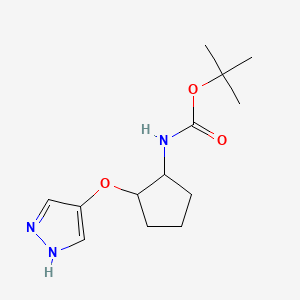 rac-tert-butyl N-[(1R,2S)-2-(1H-pyrazol-4-yloxy)cyclopentyl]carbamate