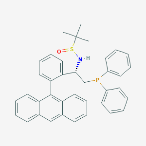 molecular formula C38H36NOPS B12303095 (R)-N-((S)-1-(2-(Anthracen-9-yl)phenyl)-2-(diphenylphosphaneyl)ethyl)-2-methylpropane-2-sulfinamide 