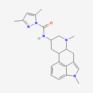 molecular formula C22H27N5O B12303125 N-(1,6-Dimethylergolin-8-yl)-3,5-dimethyl-1H-pyrazole-1-carboxamide 