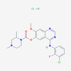 [4-(3-chloro-2-fluoroanilino)-7-methoxyquinazolin-6-yl] 2,4-dimethylpiperazine-1-carboxylate;hydrochloride