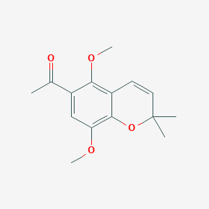 molecular formula C15H18O4 B12303151 1-(5,8-Dimethoxy-2,2-dimethyl-2H-1-benzopyran-6-yl)ethan-1-one CAS No. 62458-48-4