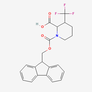 molecular formula C22H20F3NO4 B12303183 rac-(2R,3S)-1-{[(9H-fluoren-9-yl)methoxy]carbonyl}-3-(trifluoromethyl)piperidine-2-carboxylic acid, cis 