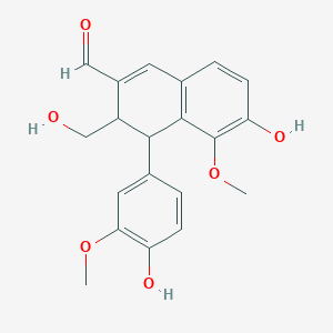 molecular formula C20H20O6 B12303204 6-Hydroxy-4-(4-hydroxy-3-methoxyphenyl)-3-hydroxymethyl-5-methoxy-3,4-dihydro-2-naphthaldehyde 