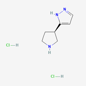 molecular formula C7H13Cl2N3 B12303230 (R)-5-(pyrrolidin-3-yl)-1H-pyrazole dihydrochloride 