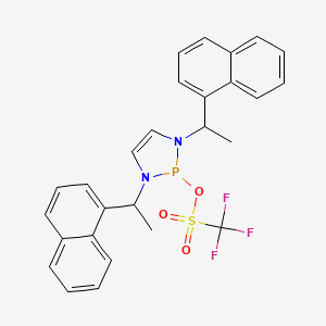 molecular formula C27H24F3N2O3PS B12303252 [1,3-bis(1-naphthalen-1-ylethyl)-1,3,2-diazaphosphol-2-yl] trifluoromethanesulfonate 