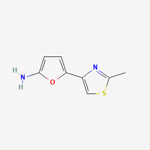 molecular formula C8H8N2OS B1230328 2-Methyl-4-(5-amino-2-furyl)thiazole CAS No. 55582-77-9