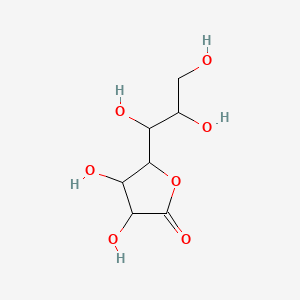 molecular formula C7H12O7 B12303285 3,4-Dihydroxy-5-(1,2,3-trihydroxypropyl)oxolan-2-one CAS No. 15397-08-7