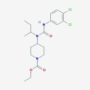 molecular formula C19H27Cl2N3O3 B1230330 Ethyl 4-(sec-butyl{[(3,4-dichlorophenyl)amino]carbonyl}amino)piperidine-1-carboxylate 