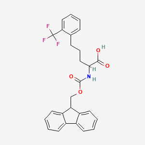 molecular formula C27H24F3NO4 B12303338 2-(9H-fluoren-9-ylmethoxycarbonylamino)-5-[2-(trifluoromethyl)phenyl]pentanoic acid 