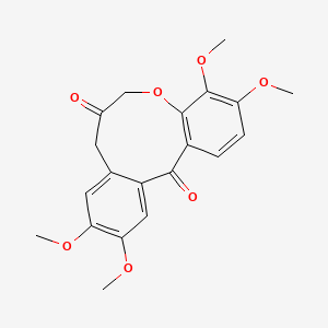 molecular formula C20H20O7 B1230334 Haematoxylone, tetramethyl- 