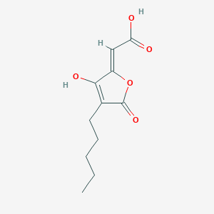 molecular formula C11H14O5 B12303360 [3-Hydroxy-5-oxo-4-pentyl-5h-furan-(2z)-ylidene]-acetic acid 