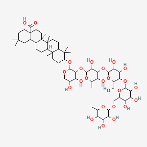 10-[3-[4-[3,4-dihydroxy-6-(hydroxymethyl)-5-[3,4,5-trihydroxy-6-[(3,4,5-trihydroxy-6-methyloxan-2-yl)oxymethyl]oxan-2-yl]oxyoxan-2-yl]oxy-3,5-dihydroxy-6-methyloxan-2-yl]oxy-4,5-dihydroxyoxan-2-yl]oxy-2,2,6a,6b,9,9,12a-heptamethyl-1,3,4,5,6,6a,7,8,8a,10,11,12,13,14b-tetradecahydropicene-4a-carboxylic acid