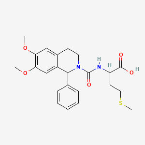 molecular formula C23H28N2O5S B12303452 (2S)-2-[(6,7-Dimethoxy-1-phenyl-1,2,3,4-tetrahydroisoquinoline-2-carbonyl)amino]-4-(methylsulfanyl)butanoic acid 