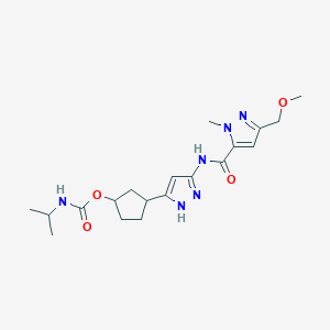 [(1R,3S)-3-[3-[[5-(methoxymethyl)-2-methylpyrazole-3-carbonyl]amino]-1H-pyrazol-5-yl]cyclopentyl] N-propan-2-ylcarbamate