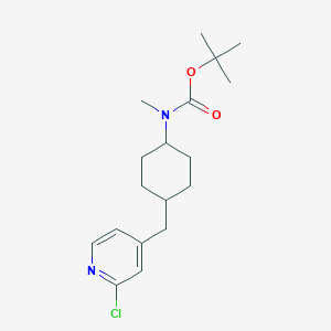 molecular formula C18H27ClN2O2 B12303529 Tert-butyl (4-((2-chloropyridin-4-yl)methyl)cyclohexyl)(methyl)carbamate 