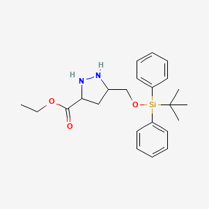 Ethyl 5-[[tert-butyl(diphenyl)silyl]oxymethyl]pyrazolidine-3-carboxylate