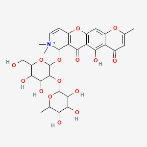 7-[4,5-Dihydroxy-6-(hydroxymethyl)-3-(3,4,5-trihydroxy-6-methyloxan-2-yl)oxyoxan-2-yl]oxy-11-hydroxy-6,6,15-trimethyl-2,16-dioxa-6-azoniatetracyclo[8.8.0.03,8.012,17]octadeca-1(10),3(8),4,11,14,17-hexaene-9,13-dione