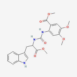 molecular formula C23H25N3O7 B12303566 Methyl 2-({[(2S)-3-(1H-indol-3-YL)-1-methoxy-1-oxopropan-2-YL]carbamoyl}amino)-4,5-dimethoxybenzoate 