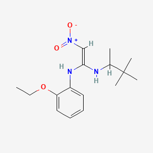 molecular formula C16H25N3O3 B1230357 N-(2-Ethoxyphenyl)-N'-(1,2,3-trimethylpropyl)-2-nitroethene-1,1-diamine CAS No. 144341-30-0