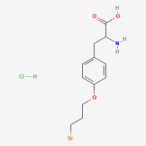 molecular formula C12H17BrClNO3 B12303580 2-Amino-3-[4-(3-bromopropoxy)phenyl]propanoic acid;hydrochloride 