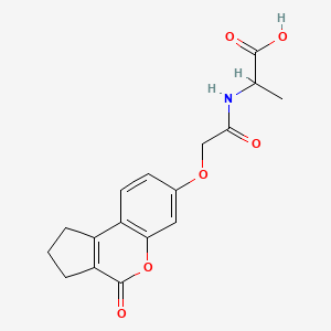 molecular formula C17H17NO6 B12303615 (2S)-2-[2-({4-Oxo-1H,2H,3H,4H-cyclopenta[c]chromen-7-yl}oxy)acetamido]propanoic acid 