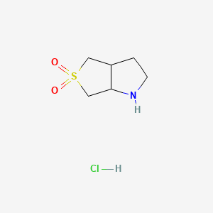 molecular formula C6H12ClNO2S B12303618 rac-(3aR,6aS)-hexahydro-1H-5lambda6-thieno[3,4-b]pyrrole-5,5-dione hydrochloride, cis 