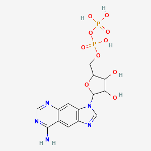 molecular formula C14H17N5O10P2 B12303638 [5-(8-Aminoimidazo[4,5-g]quinazolin-3-yl)-3,4-dihydroxyoxolan-2-yl]methyl phosphono hydrogen phosphate 