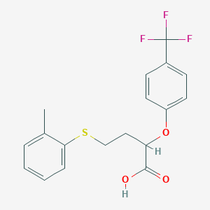 molecular formula C18H17F3O3S B12303654 4-(2-methylphenyl)sulfanyl-2-[4-(trifluoromethyl)phenoxy]butanoic Acid CAS No. 496049-62-8