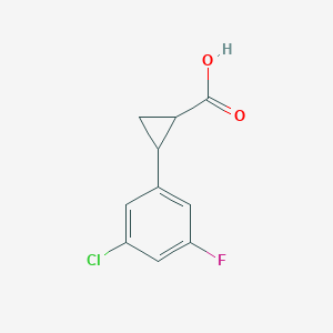 molecular formula C10H8ClFO2 B12303661 2-(3-Chloro-5-fluorophenyl)cyclopropane-1-carboxylic acid 