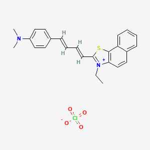 molecular formula C25H25ClN2O4S B12303664 2-(4-(4-(Dimethylamino)phenyl)-1,3-butadienyl)-3-ethyl-naphtho(2,1-d)thiazolium perchlorate 