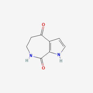 molecular formula C8H8N2O2 B1230370 6,7-dihydropyrrolo[2,3-c]azepine-4,8(1H,5H)-dione CAS No. 72908-87-3