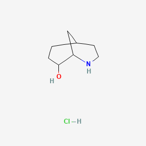 molecular formula C8H16ClNO B12303704 Rac-(1r,5r,8s)-2-azabicyclo[3.3.1]nonan-8-ol hydrochloride CAS No. 2307740-19-6