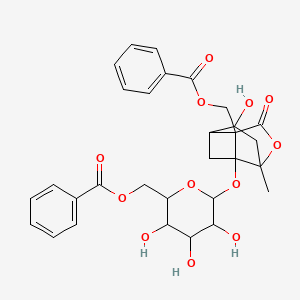 [6-[[9-(Benzoyloxymethyl)-4-hydroxy-6-methyl-8-oxo-7-oxatricyclo[4.3.0.03,9]nonan-1-yl]oxy]-3,4,5-trihydroxyoxan-2-yl]methyl benzoate