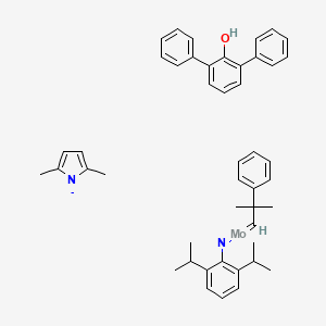 molecular formula C46H51MoN2O- B12303713 2,5-dimethylpyrrol-1-ide;2,6-diphenylphenol;[2,6-di(propan-2-yl)phenyl]imino-(2-methyl-2-phenylpropylidene)molybdenum 