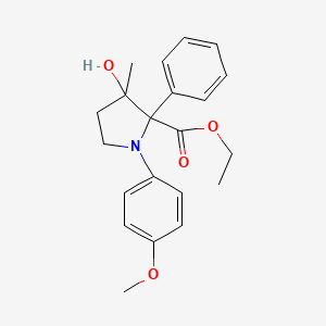 molecular formula C21H25NO4 B12303735 ethyl 3-hydroxy-1-(4-methoxyphenyl)-3-methyl-2-phenylpyrrolidine-2-carboxylate 