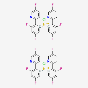 molecular formula C44H20Cl2F12Ir2N4 B12303796 chloroiridium(2+);2-(2,4-difluorobenzene-6-id-1-yl)-5-fluoropyridine 