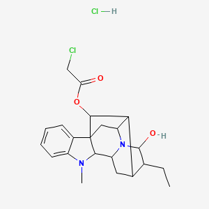 molecular formula C22H28Cl2N2O3 B12303837 (13-Ethyl-14-hydroxy-8-methyl-8,15-diazahexacyclo[14.2.1.01,9.02,7.010,15.012,17]nonadeca-2,4,6-trien-18-yl) 2-chloroacetate;hydrochloride 