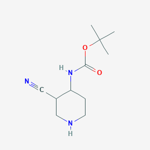 molecular formula C11H19N3O2 B12303851 Cis-(3-cyano-piperidin-4-yl)-carbamic acid tert-butyl ester 