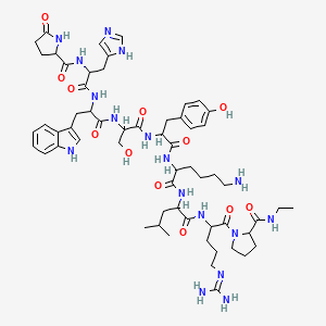 molecular formula C59H85N17O12 B12303861 LHRH, lysyl(6)-N-ethylprolinamide(9)-des-glycinamide(10)- 