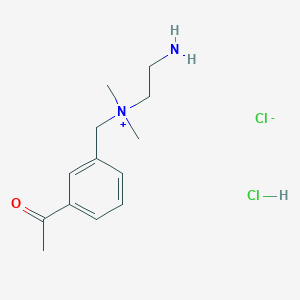 molecular formula C13H22Cl2N2O B1230388 Ammonium, (m-acetylbenzyl)(2-aminoethyl)dimethyl-, chloride, hydrochloride CAS No. 28411-14-5