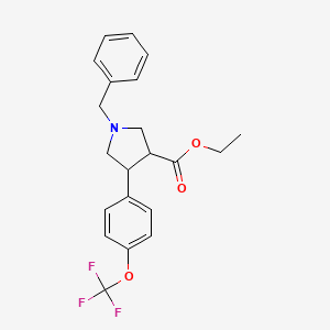 molecular formula C21H22F3NO3 B12303895 Ethyl 1-benzyl-4-(4-(trifluoromethoxy)phenyl)pyrrolidine-3-carboxylate 